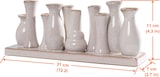 thumbnail of Jinfa 4 Set aus 10 kleinen Vasen auf festem Sockel | handgefertigte Blumenvasen Tischdeko | Antik-Weiß