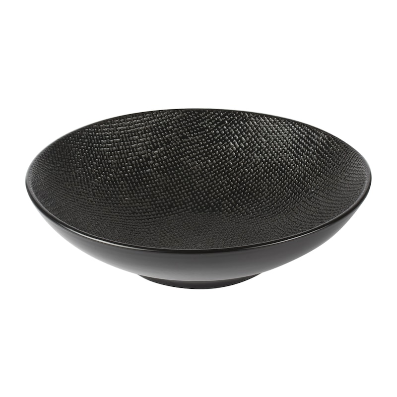 Lot De 6 Assiettes Creuses Noires 22 Cm - Table Passion Grès