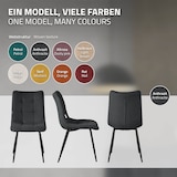 thumbnail of ML-Design Esszimmerstühle 4er Set, Anthrazit, Stoffbezug & schwarze Metallbeine, Polsterstühle mit Rückenlehne für Esszimmer, Küche & Wohnzimmer