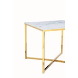 thumbnail of SalesFever Beistelltisch quadratisch | Glasplatte foliert in Marmor-Optik | Gestell Metall | B 50 x T 50 x H 42 cm | weiß-gold