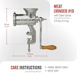 thumbnail of Victoria Tritacarne Manuale, Insaccatrice per Salsiccia, Chorizo, Ghisa Meat Grinder, VIC-30049, Cromato