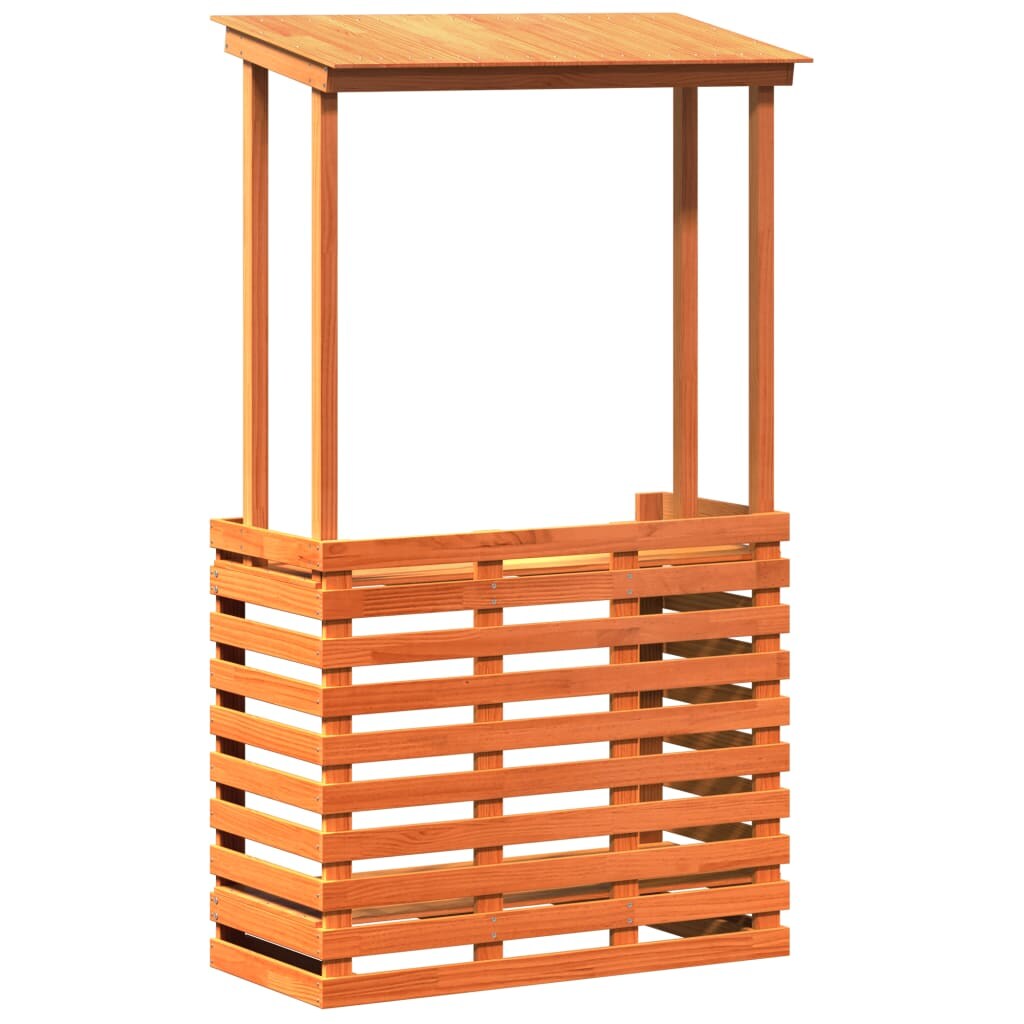 vidaXL Gartenbar mit Dach Braun 112,5x57x195,5 cm Massivholz Kiefer