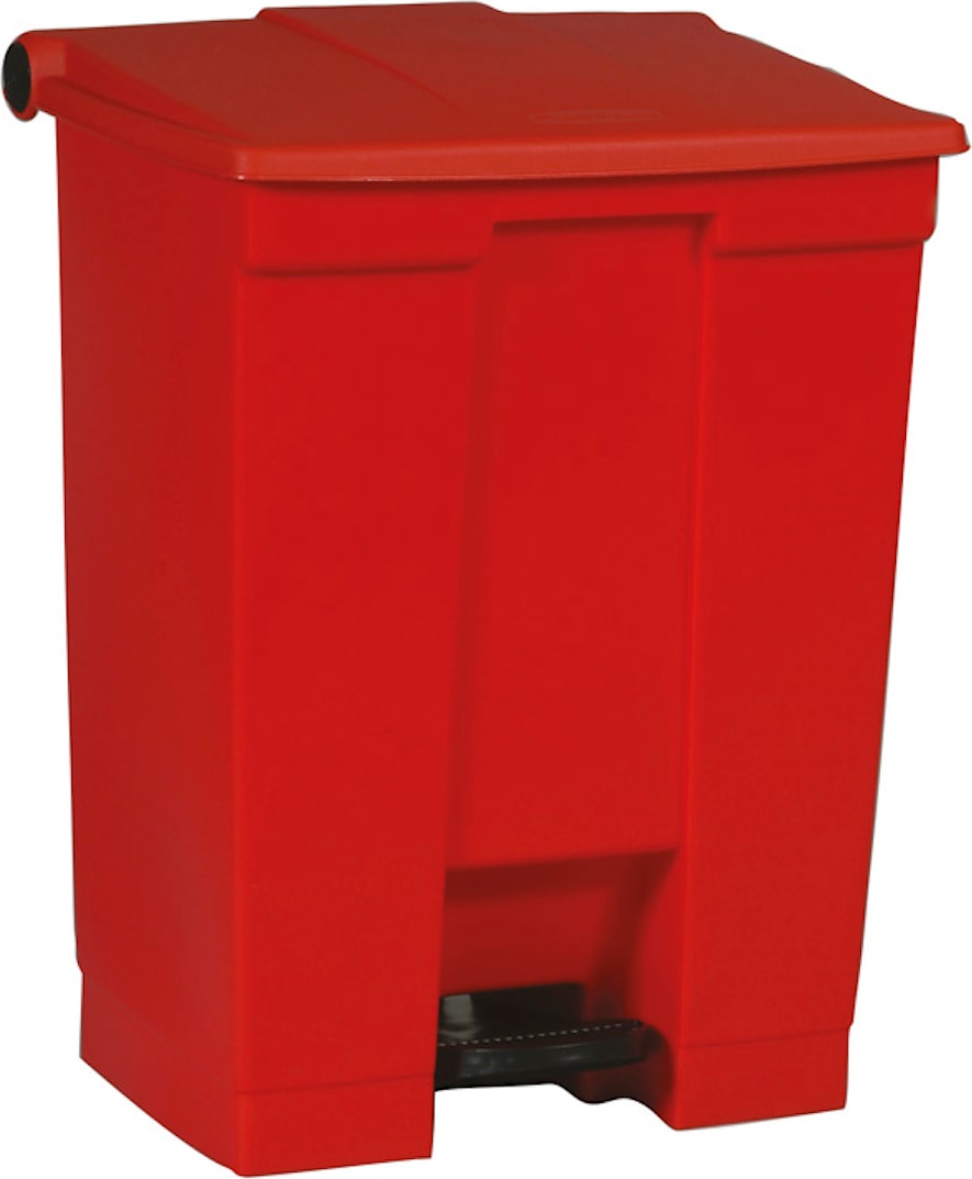 Rubbermaid Robuster Pedaleimer | 68,1 Liter, HxBxT 67,3x41x50,2cm | Aus HACCP konformen Polyethylen | Rot von PROREGAL