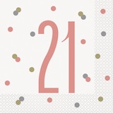 thumbnail of 21. Geburtstag Partyset Einweggeschirr roségold 48 tlg. Partygeschirr Teller Becher Servietten