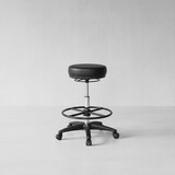 thumbnail of Arbeitshocker ROLAND Schwarz Rund Sitzhocker Rollen gebremst Arbeitsstuhl 120KG Hocker