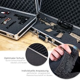 thumbnail of HMF Alu Transportkoffer mit Rasterschaumstoff, 96 x 36 x 12 cm, Schwarz