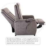 thumbnail of Fernsehsessel mit Aufstehhilfe, Relaxsessel mit Liegefunktion, mit 2 Motoren, 120 kg belastbar, Mikrofaser, Seidengrau, Raburg Marie