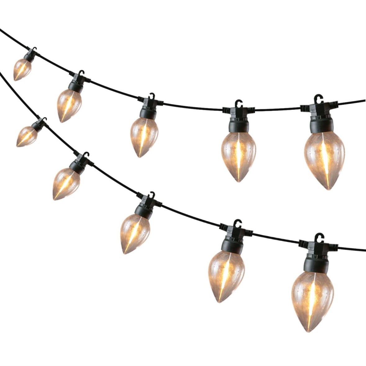 LED Lichterkette flackernde Kerzenlampen Flammeneffekt 3,5m für Außen Halloween