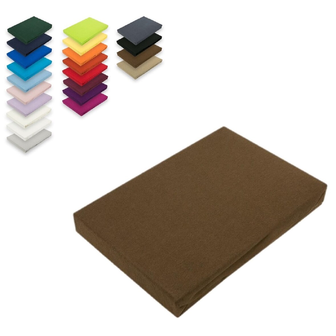 Microfaser Spannbettlaken  Rundumgummizug 180 - 200 x 200 cm + 28 cm Schokobraun