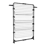 thumbnail of Stendibiancheria Da Pavimento Con Rotelle Stendino A Torre Verticale In Acciaio 4 Ripiani 2 Appendi Grucce Pieghevole 168.5x71x71 Cm Nero Opaco