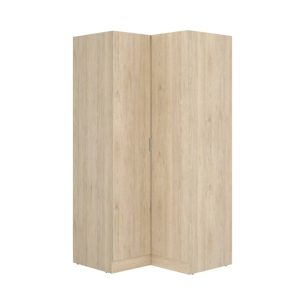 Dmora Guardaroba Elgon, Mobile angolare per camera da letto, Armadio appendiabiti ad angolo a 2 ante battenti, 91x93h184 cm, Rovere