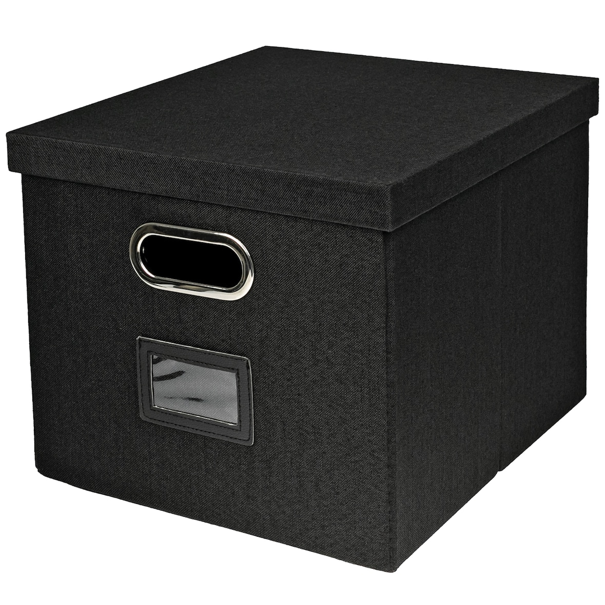 Aufbewahrungsbox für Hängeregister passend für Kallax, HMF 250473, DIN A4 Format, Schwarz