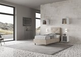 thumbnail of Letto Singolo contenitore imbottito 90x200 microfibra sabbia Appia