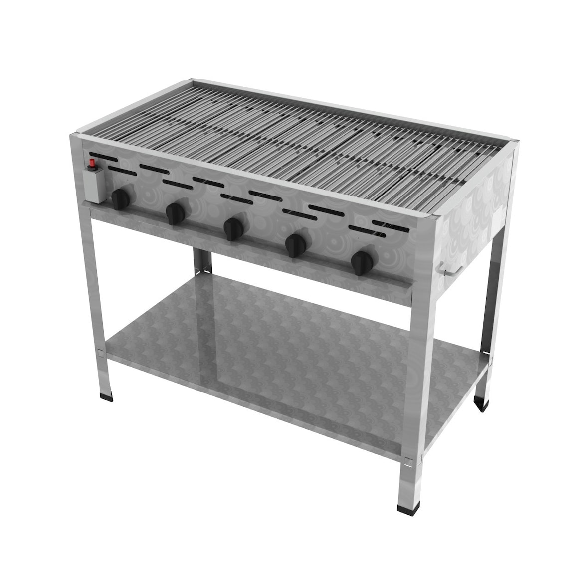 ChattenGlut Professional Gastrobräter 5-flammig Standgerät 18,0kW und Rost