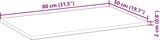 thumbnail of vidaXL Tischplatte Rechteckig 80x50x2 cm Massivholz Akazie