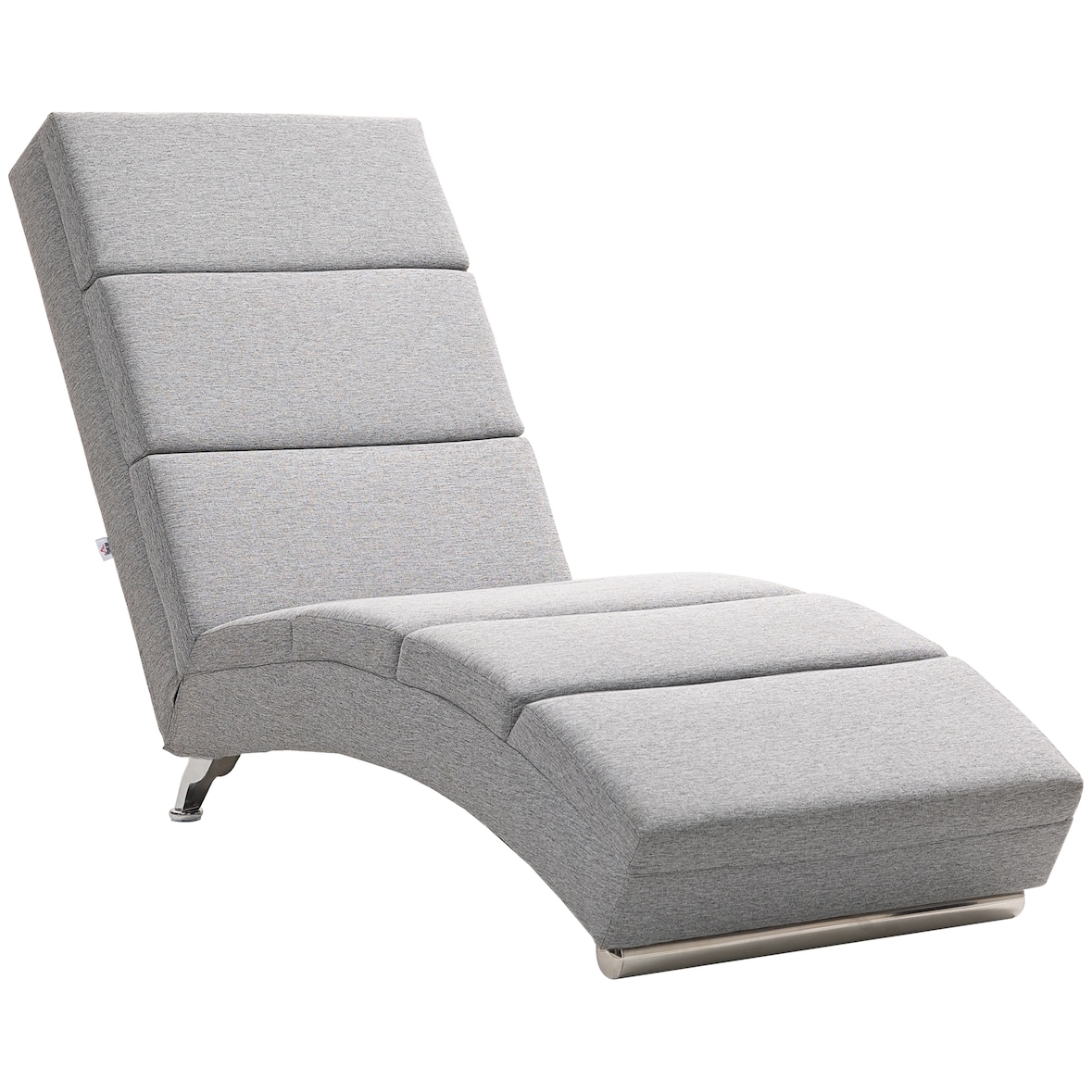 HOMCOM Chaise Longue Reclinabile con Schienale Alto Grigio