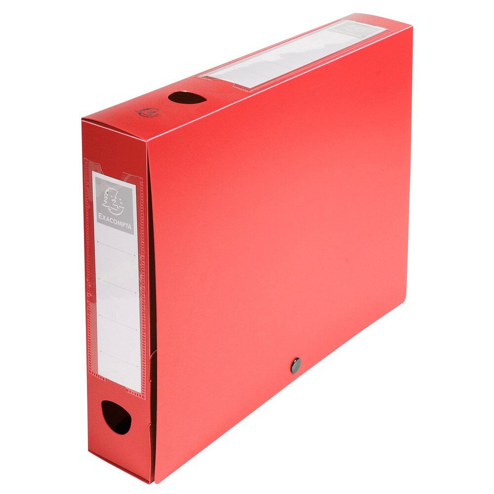 Exacompta - Réf. 59635E - Carton de 10 boites d'archives à pression Dos 60 mm polypropylène 7/10e Opaque - A4 - Rouge