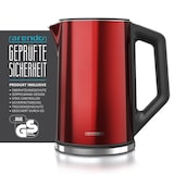 thumbnail of Arendo Wasserkocher 1,5 l 2200 W, Edelstahl, Doppelwand, Temperaturwahl 40 - 100°C mit Anzeige, rot