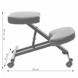thumbnail of Silla de rodillas HWC-E10, asiento taburete de rodilla, altura regulable ruedas imitación cuero metal ~ negro