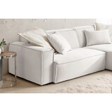 thumbnail of KAWOLA Sofa SAMU Ecksofa Feincord weiß Recamiere rechts