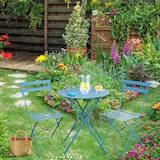 thumbnail of SVITA BERLIN Bistroset Metalen Zitgroep Balkon Opvouwbare Tafel Stoelen Blauw