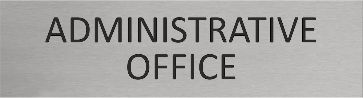 CombiCraft Aluminium Türschild Administration Office 165x45mm mit 3M-Tape zur Befestigung, einfache Kennzeichnung von Räumen und Bereichen