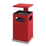 thumbnail of PROREGAL Metall Kombiascher mit abnehmbarem Dach | 80 Liter, HxBxT 95,5x50x50cm | Inkl. Befestigungsmaterial für Bodenmontage | Rot
