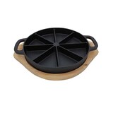 thumbnail of SANTOS BBQ Wedge Pan mit Holz-Serviertablett Ø 21,5 x 3 cm, Gusseisen