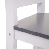 thumbnail of Esszimmer-Set HWC-F77, Sitzgruppe Esszimmergruppe, Massiv-Holz Landhaus 110cm ~ weiß-grau