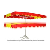 thumbnail of Parasol de marché forain 400x300cm Bleu et Blanc - Armature Télescopique + Toile + Housse