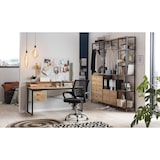 thumbnail of Möbilia Schreibtisch mit Schubladen | Platte MDF in Akazie-Optik | Metallgestell | B140 x T60 x H71 cm | natur-schwarz
