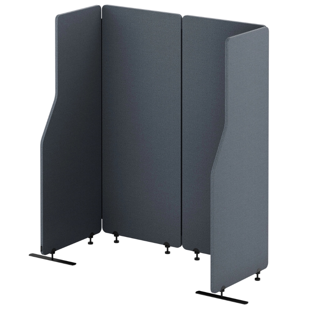 Akustik-Trennwand mit Schalldämmung SADIE 145x240x1,8cm Anthrazit Stellwand Büro Raumteiler Office-Akustikwand Sichtschutz freistehend