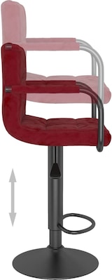 thumbnail of vidaXL Barhocker 2 Stk. Weinrot Samt