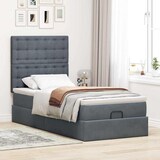 thumbnail of vidaXL Ottoman-Bett mit Matratzen & LEDs Dunkelgrau 80x200 cm Samt
