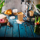 thumbnail of BIOZOYG 50 Stück Riffelbecher 300 ml / 12 oz Kaffee To Go Pappbecher, ungebleicht braun, Einwegbecher, Nachhaltig, Biologisch Abbaubar, Einwegbecher