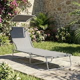 thumbnail of Outsunny tumbona de jardín plegable con toldo desmontable y regulable respaldo reclinable para terraza acampada al aire libre 187x58x36 cm