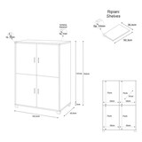 thumbnail of SARMOG MOBILE 4 ANTE KIT L108 P41 H161 in truciolare nobilitato color bianco fiammato