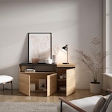 thumbnail of Sideboard, Schrank, Küche, Schrank, Flurmöbel, 150x35x75cm, 3 Türen, Viel Stauraum, Moderner Stil, Eiche und Schwarz - 69_1