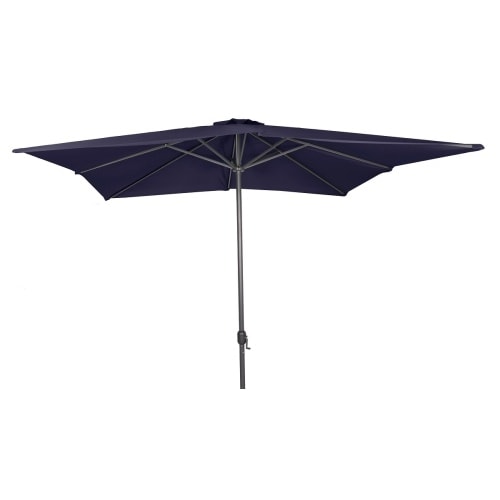 Alu Sonnenschirm 3x3 m UV30+ quadratisch Kurbelschirm Gartenschirm Balkon blau : Blau