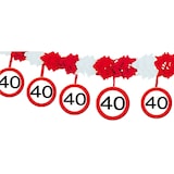thumbnail of 40. Geburtstag Verkehrsschild Geburtstagsdeko Partyset Party Deko Set rot weiss Dekoration Zahl Frau Mann
