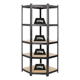 thumbnail of PROREGAL Eckregal Ragnar | HxBxT 180x70x40 cm | Fachlast 175kg | Schwarz | Schwerlastregal Stecksystem Lagerregal Regalsystem