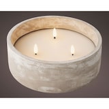 thumbnail of Flammenlose LED Kerze 20x8cm Wachs Beton Timer dreiflammig Indoor Outdoor Wachskerze Tischkerze Dekokerze Timerfunktion Betonkerze Grau Warmweiß