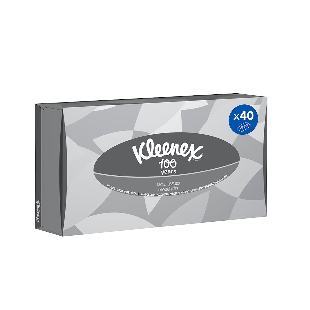 KLEENEX® | Caja de pañuelos faciales blanco, 2 capas. 40 paquetes de 100 pañuelos (cod. 8815)