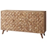 thumbnail of Sideboard REWA 140x78,5x40 cm Anrichte Massivholz Akazie Schrank Braun, Landhaus-Stil Kommode mit 3 Schubladen & 2 Türen, Flurschrank Echtholz,