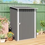 thumbnail of Cobertizo de jardín 0,92 m² 100x103x160 cm caseta de jardín metálica con 1 puerta y cerradura para almacenamiento de herramientas gris