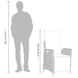 thumbnail of vidaXL Gartensessel mit Fußteil, Gartenstuhl Verstellbare Rückenlehne Fußteil, Sessel Stuhl Stahlrahmen, Gartenmöbel, Schwarz Poly Rattan