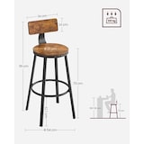 thumbnail of Helloshop26 - Conjunto de 4 banquetas altas com encosto ideais para cozinha estrutura em aço altura do assento de 73 cm fácil 12_0006198