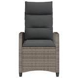 thumbnail of vidaXL Gartensessel mit Beistelltisch Verstellbar Grau Poly Rattan, Garten Liegestuhl, Outdoor Stuhl, Sessel, Gartensessel, Stuhl, Gartenstuhl
