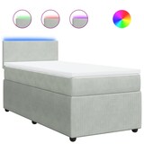 thumbnail of vidaXL Boxspringbett mit Matratze Hellgrau 100x200 cm Samt