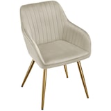 thumbnail of tectake Eetkamerstoel Marilyn, fluweeloptiek, doorgestikt - creme/goud, Set van 6 - 405750